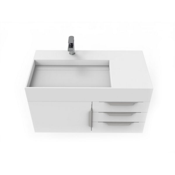 Castello USA CB-AMAZON-36W-SET Amazon 35 Inch White Vanity Set with Top