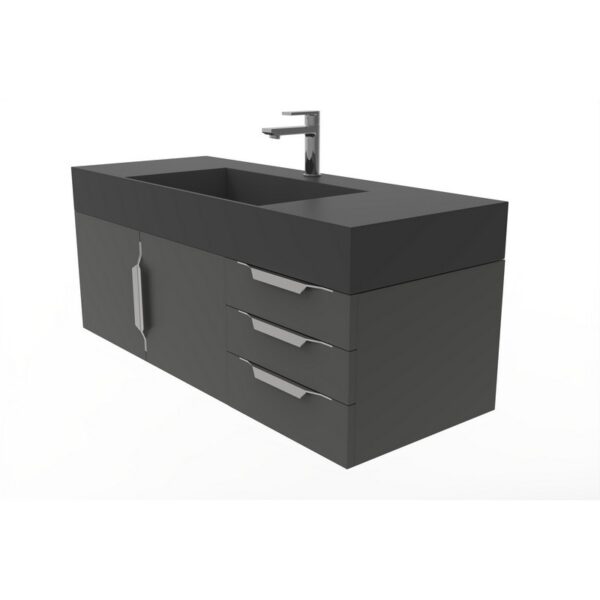 Castello USA CB-AMAZON-48B-SET Amazon 47 3/4 Inch Black Vanity Set with Top