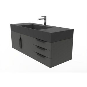 Castello USA CB-AMAZON-48B-SET Amazon 47 3/4 Inch Black Vanity Set with Top