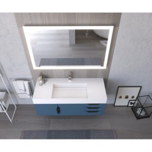 Castello USA CB-AMAZON-48BU-SET Amazon 47 3/4 Inch Blue Vanity Set with Top