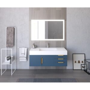 Castello USA CB-AMAZON-48BU-SET Amazon 47 3/4 Inch Blue Vanity Set with Top