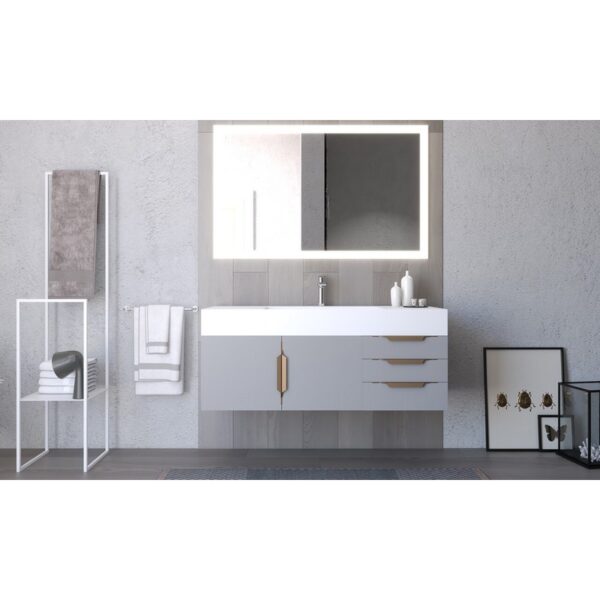 Castello USA CB-AMAZON-48G-SET Amazon 47 3/4 Inch Grey Vanity Set with Top