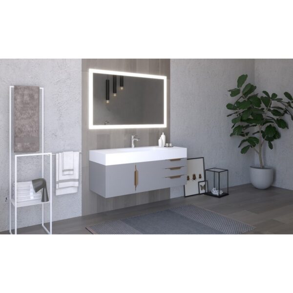 Castello USA CB-AMAZON-48G-SET Amazon 47 3/4 Inch Grey Vanity Set with Top