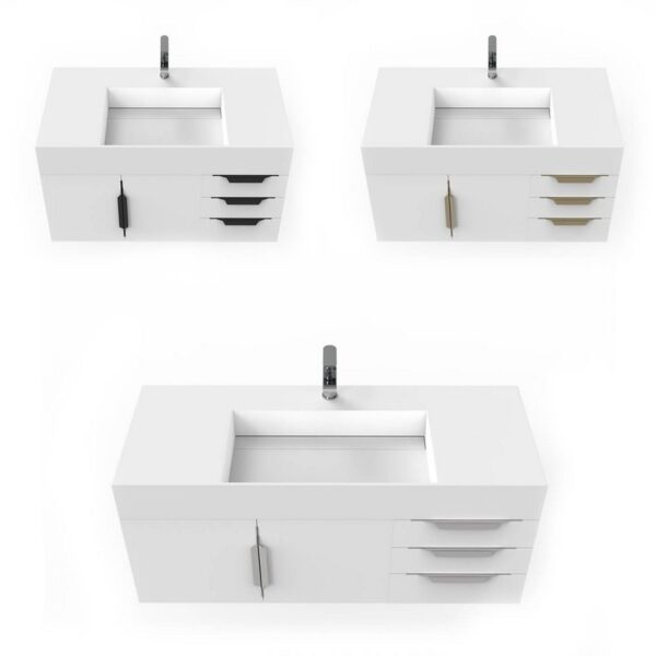 Castello USA CB-AMAZON-48W-SET Amazon 47 3/4 Inch White Vanity Set with Top