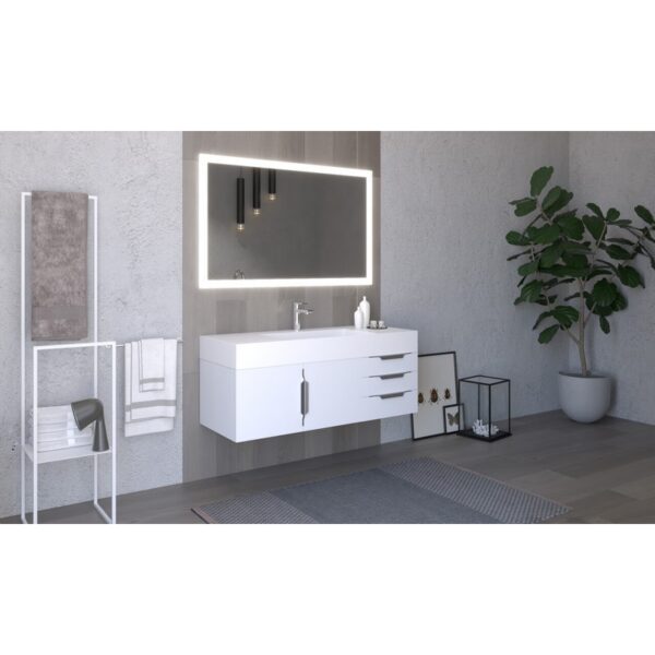 Castello USA CB-AMAZON-48W-SET Amazon 47 3/4 Inch White Vanity Set with Top