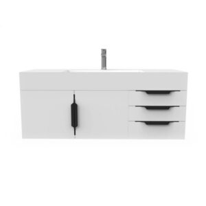 Castello USA CB-AMAZON-48W-SET Amazon 47 3/4 Inch White Vanity Set with Top