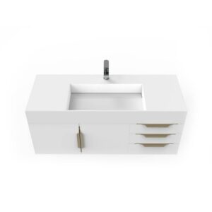 Castello USA CB-AMAZON-48W-SET Amazon 47 3/4 Inch White Vanity Set with Top