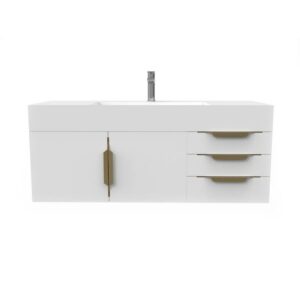 Castello USA CB-AMAZON-48W-SET Amazon 47 3/4 Inch White Vanity Set with Top