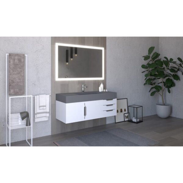 Castello USA CB-AMAZON-48W-SET Amazon 47 3/4 Inch White Vanity Set with Top