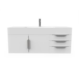 Castello USA CB-AMAZON-48W-SET Amazon 47 3/4 Inch White Vanity Set with Top