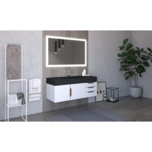 Castello USA CB-AMAZON-48W-SET Amazon 47 3/4 Inch White Vanity Set with Top