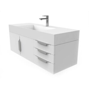 Castello USA CB-AMAZON-48W-SET Amazon 47 3/4 Inch White Vanity Set with Top