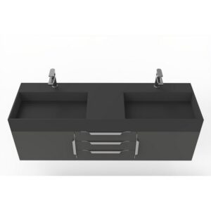 Castello USA CB-AMAZON-60B-SET Amazon 59 1/2 Inch Black Vanity Set with Top