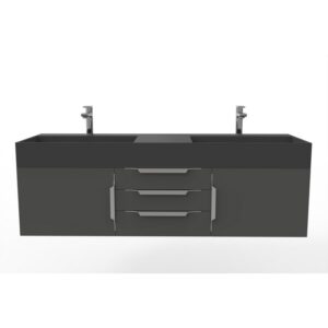 Castello USA CB-AMAZON-60B-SET Amazon 59 1/2 Inch Black Vanity Set with Top