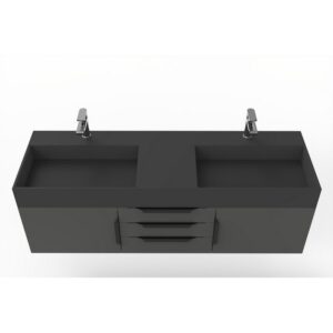 Castello USA CB-AMAZON-60B-SET Amazon 59 1/2 Inch Black Vanity Set with Top