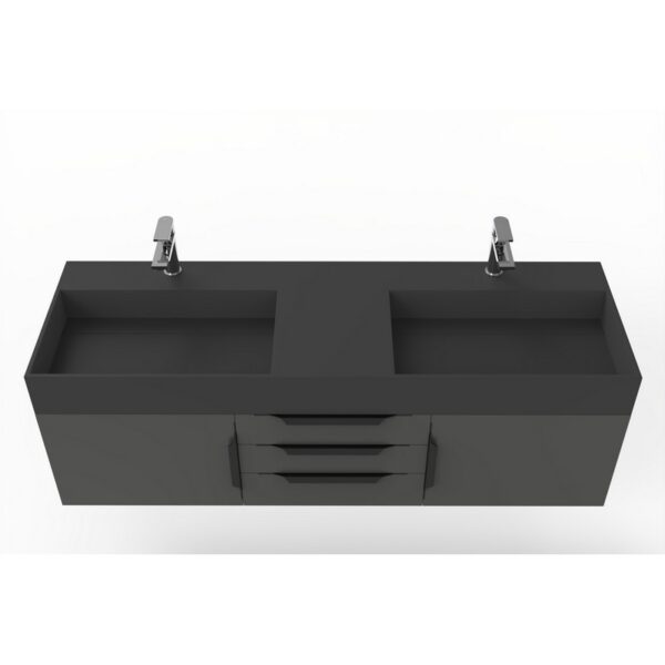 Castello USA CB-AMAZON-60B-SET Amazon 59 1/2 Inch Black Vanity Set with Top