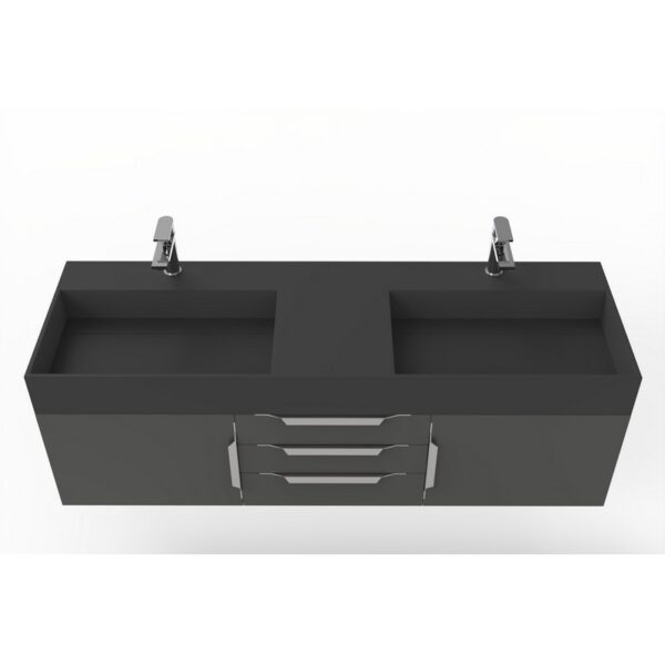 Castello USA CB-AMAZON-60B-SET Amazon 59 1/2 Inch Black Vanity Set with Top