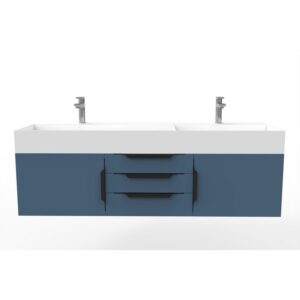 Castello USA CB-AMAZON-60BU-SET Amazon 59 1/2 Inch Blue Vanity Set with Top