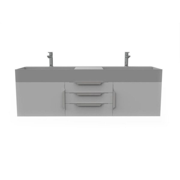 Castello USA CB-AMAZON-60G-SET Amazon 59 1/2 Inch Grey Vanity Set with Top