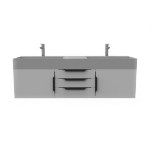 Castello USA CB-AMAZON-60G-SET Amazon 59 1/2 Inch Grey Vanity Set with Top