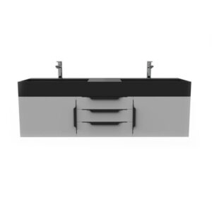 Castello USA CB-AMAZON-60G-SET Amazon 59 1/2 Inch Grey Vanity Set with Top