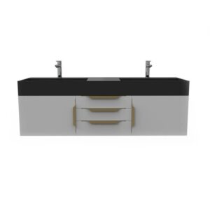 Castello USA CB-AMAZON-60G-SET Amazon 59 1/2 Inch Grey Vanity Set with Top