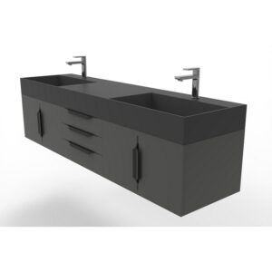 Castello USA CB-AMAZON-72B-SET Amazon 71 3/4 Inch Black Vanity Set with Top