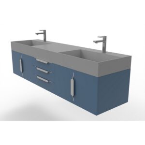 Castello USA CB-AMAZON-72BU-SET Amazon 71 3/4 Inch Blue Vanity Set with Top