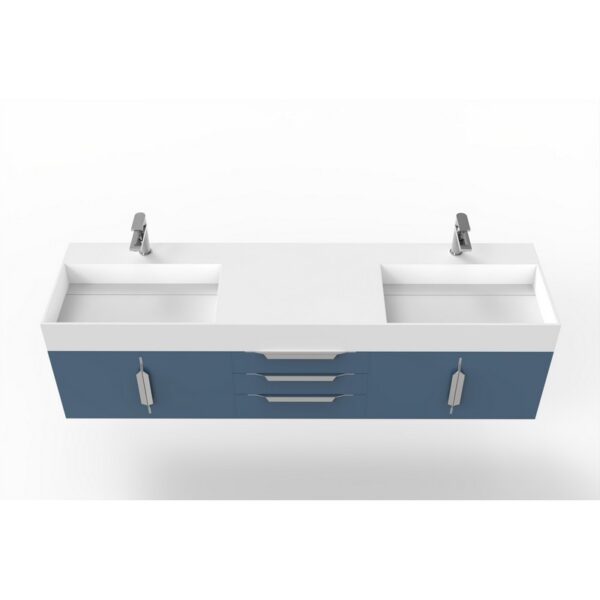 Castello USA CB-AMAZON-72BU-SET Amazon 71 3/4 Inch Blue Vanity Set with Top