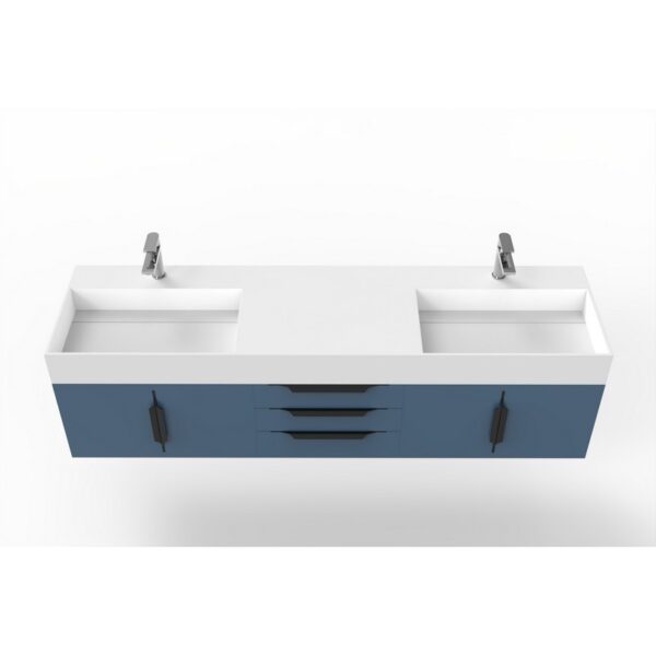 Castello USA CB-AMAZON-72BU-SET Amazon 71 3/4 Inch Blue Vanity Set with Top