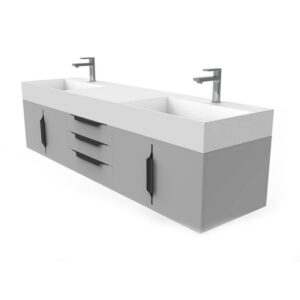 Castello USA CB-AMAZON-72G-SET Amazon 71 3/4 Inch Grey Vanity Set with Top