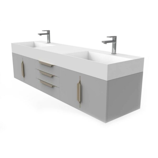 Castello USA CB-AMAZON-72G-SET Amazon 71 3/4 Inch Grey Vanity Set with Top