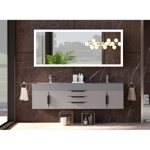 Castello USA CB-AMAZON-72G-SET Amazon 71 3/4 Inch Grey Vanity Set with Top