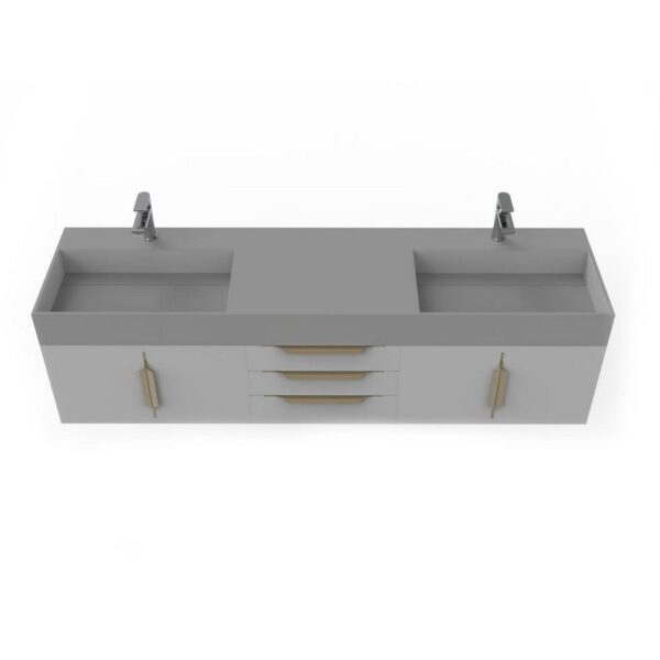 Castello USA CB-AMAZON-72G-SET Amazon 71 3/4 Inch Grey Vanity Set with Top