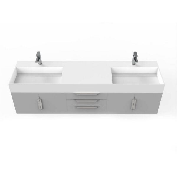 Castello USA CB-AMAZON-72G-SET Amazon 71 3/4 Inch Grey Vanity Set with Top