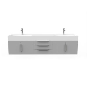 Castello USA CB-AMAZON-72G-SET Amazon 71 3/4 Inch Grey Vanity Set with Top