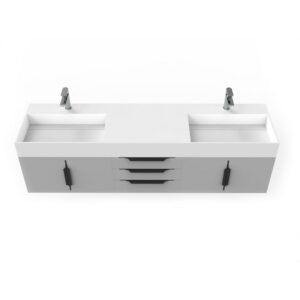 Castello USA CB-AMAZON-72G-SET Amazon 71 3/4 Inch Grey Vanity Set with Top