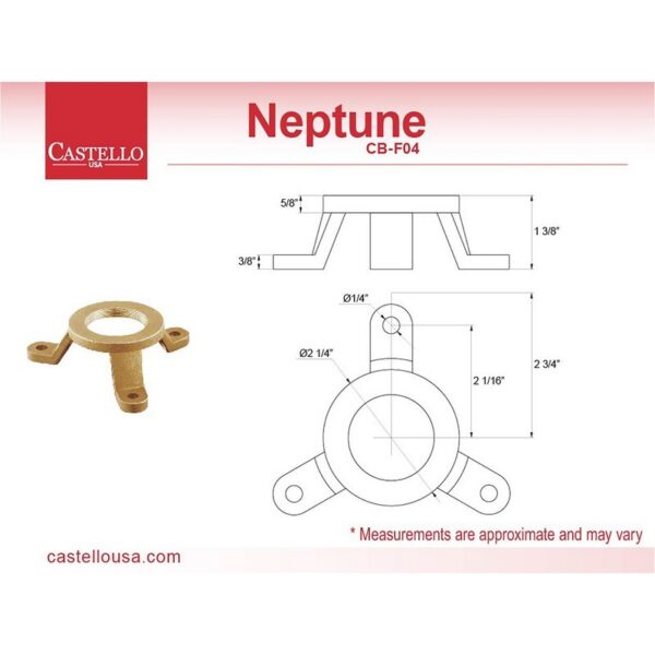 Castello USA CB-NEPTUNE-F Float Neptune 44 7/8 Inch Tub Filler with Shower Attachment