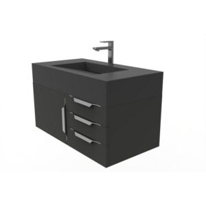 Castello USA CB-NILE-36B-SET Nile 35 Inch Black Vanity Set with Top