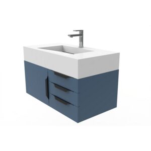 Castello USA CB-NILE-36BU-SET Nile 35 Inch Blue Vanity Set with Top