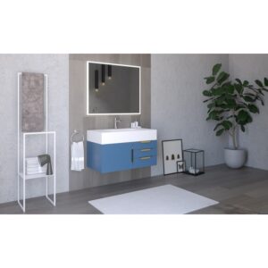 Castello USA CB-NILE-36BU-SET Nile 35 Inch Blue Vanity Set with Top