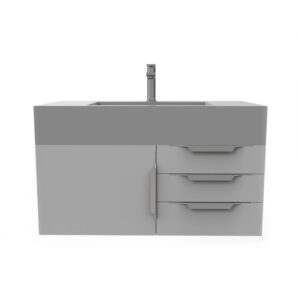 Castello USA CB-NILE-36G-SET Nile 35 Inch Grey Vanity Set with Top