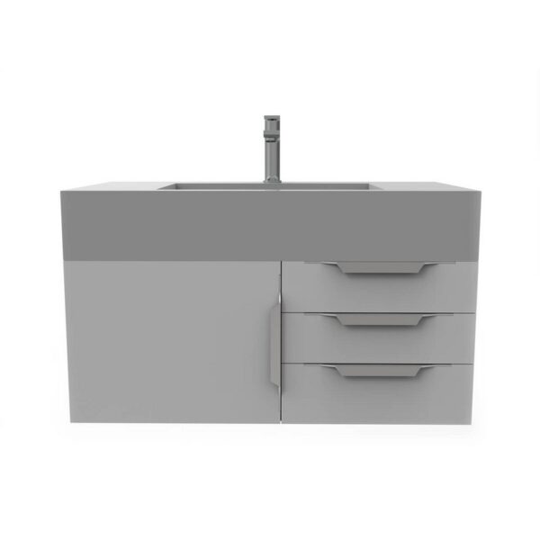 Castello USA CB-NILE-36G-SET Nile 35 Inch Grey Vanity Set with Top