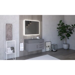 Castello USA CB-NILE-36G-SET Nile 35 Inch Grey Vanity Set with Top