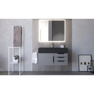 Castello USA CB-NILE-36G-SET Nile 35 Inch Grey Vanity Set with Top