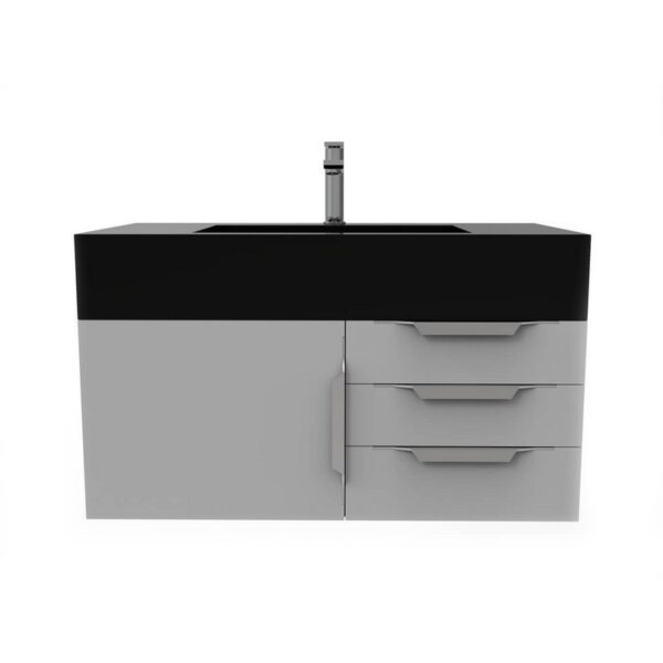 Castello USA CB-NILE-36G-SET Nile 35 Inch Grey Vanity Set with Top