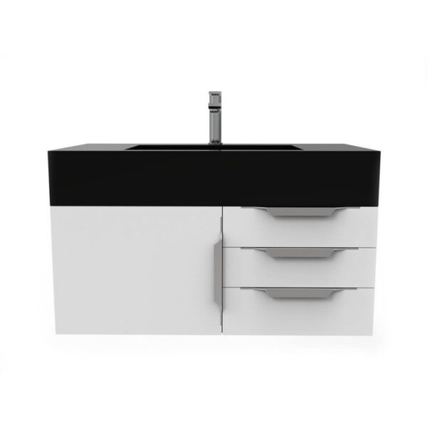 Castello USA CB-NILE-36W-SET Nile 35 Inch White Vanity Set with Top