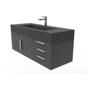 Castello USA CB-NILE-48B-SET Nile 47 3/4 Inch Black Vanity Set with Top