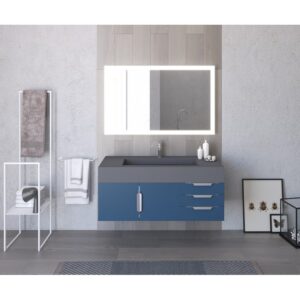 Castello USA CB-NILE-48BU-SET Nile 47 3/4 Inch Blue Vanity Set with Top