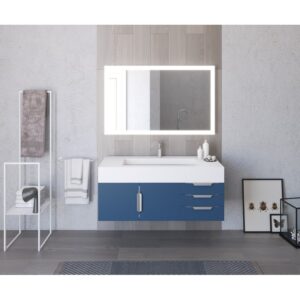 Castello USA CB-NILE-48BU-SET Nile 47 3/4 Inch Blue Vanity Set with Top